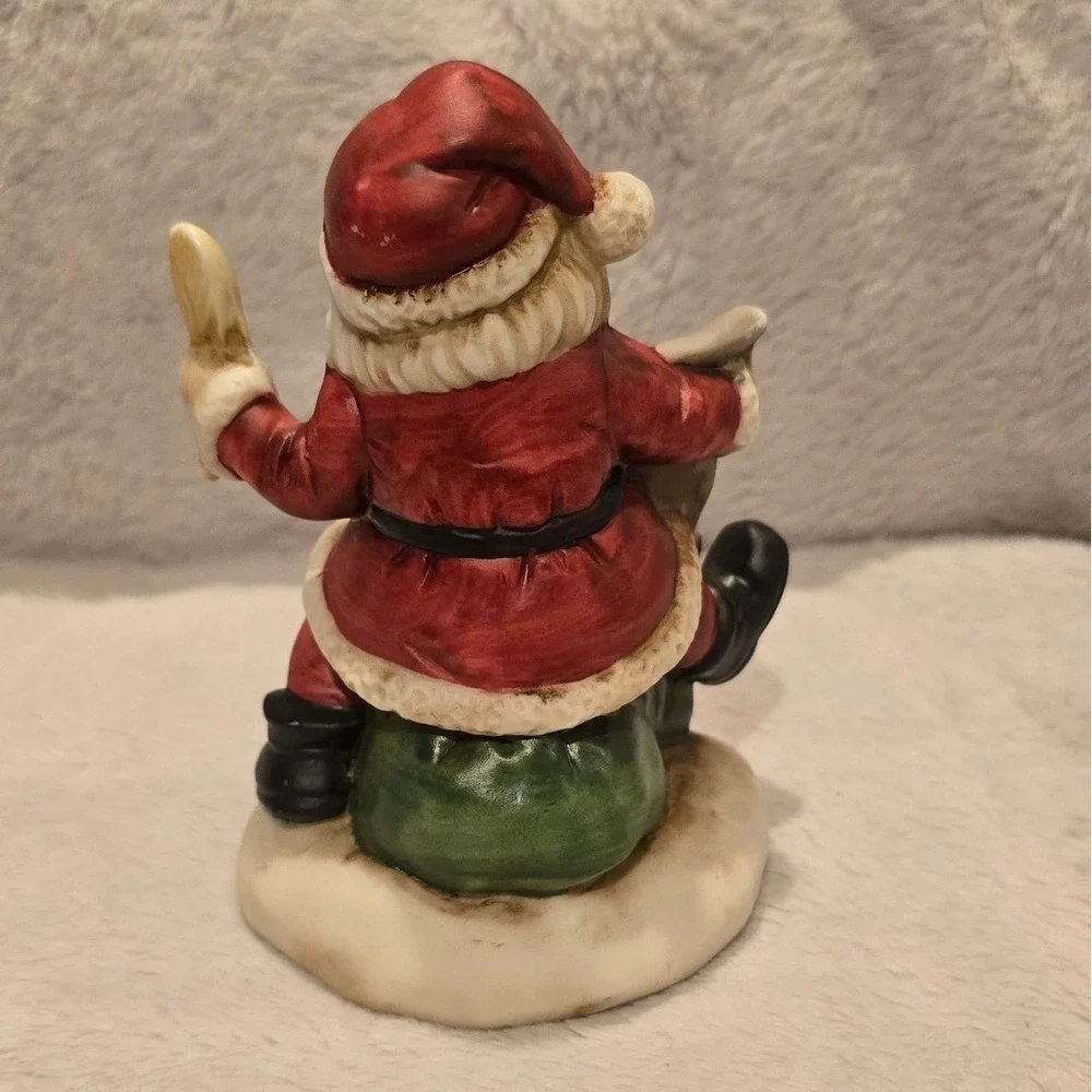 Vintage UCCC Santa Claus Figurine Father Christmas with List and Quill Taiwan